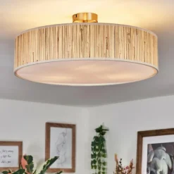 Lampes En Tissu-hofstein Foggia Plafonnier Nickel mat, 3 lumières