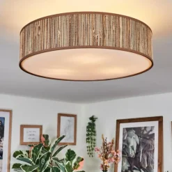 Lampes En Tissu-hofstein Foggia Plafonnier Nickel mat, 3 lumières