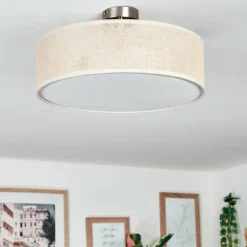 Lampes En Tissu-hofstein Foggia Plafonnier Nickel mat, 3 lumières