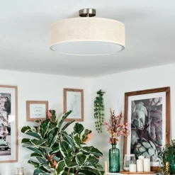 Lampes En Tissu-hofstein Foggia Plafonnier Nickel mat, 3 lumières