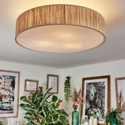 Lampes En Tissu-hofstein Foggia Plafonnier Nickel mat, 3 lumières