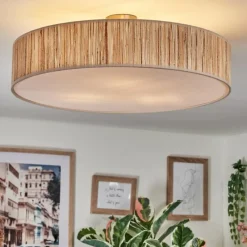 Lampes En Tissu-hofstein Foggia Plafonnier Nickel mat, 3 lumières