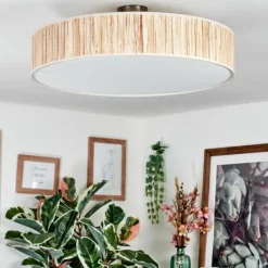 Lampes En Tissu-hofstein Foggia Plafonnier Nickel mat, 3 lumières