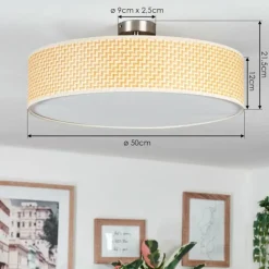 Lampes En Tissu-hofstein Foggia Plafonnier Nickel mat, 3 lumières