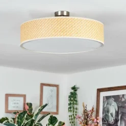 Lampes En Tissu-hofstein Foggia Plafonnier Nickel mat, 3 lumières