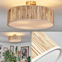 Lampes En Tissu-hofstein Foggia Plafonnier Nickel mat, 3 lumières