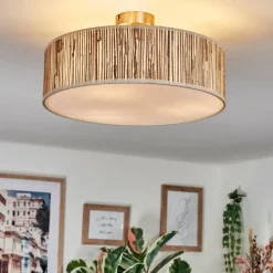 Lampes En Tissu-hofstein Foggia Plafonnier Nickel mat, 3 lumières
