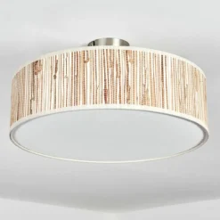 Lampes En Tissu-hofstein Foggia Plafonnier Nickel mat, 3 lumières