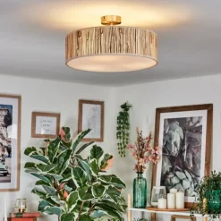 Lampes En Tissu-hofstein Foggia Plafonnier Nickel mat, 3 lumières