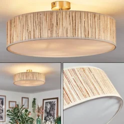 Lampes En Tissu-hofstein Foggia Plafonnier Nickel mat, 3 lumières