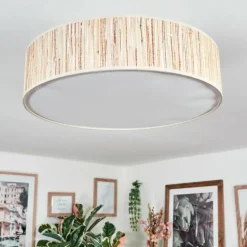 Lampes En Tissu-hofstein Foggia Plafonnier Nickel mat, 3 lumières