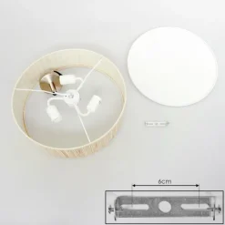 Lampes En Tissu-hofstein Foggia Plafonnier Nickel mat, 3 lumières