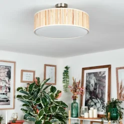 Lampes En Tissu-hofstein Foggia Plafonnier Nickel mat, 3 lumières