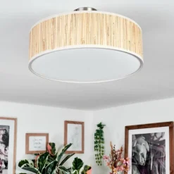 Lampes En Tissu-hofstein Foggia Plafonnier Nickel mat, 3 lumières