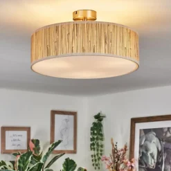 Lampes En Tissu-hofstein Foggia Plafonnier Nickel mat, 3 lumières
