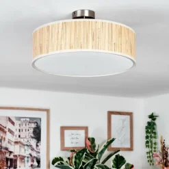 Lampes En Tissu-hofstein Foggia Plafonnier Nickel mat, 3 lumières