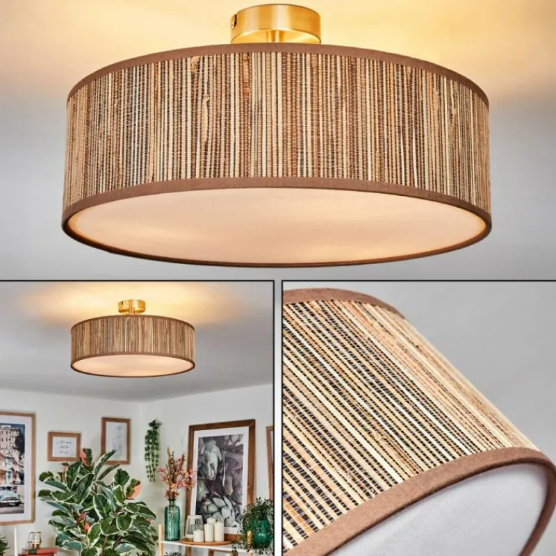 Lampes En Tissu-hofstein Foggia Plafonnier Nickel mat, 3 lumières