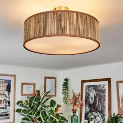 Lampes En Tissu-hofstein Foggia Plafonnier Nickel mat, 3 lumières