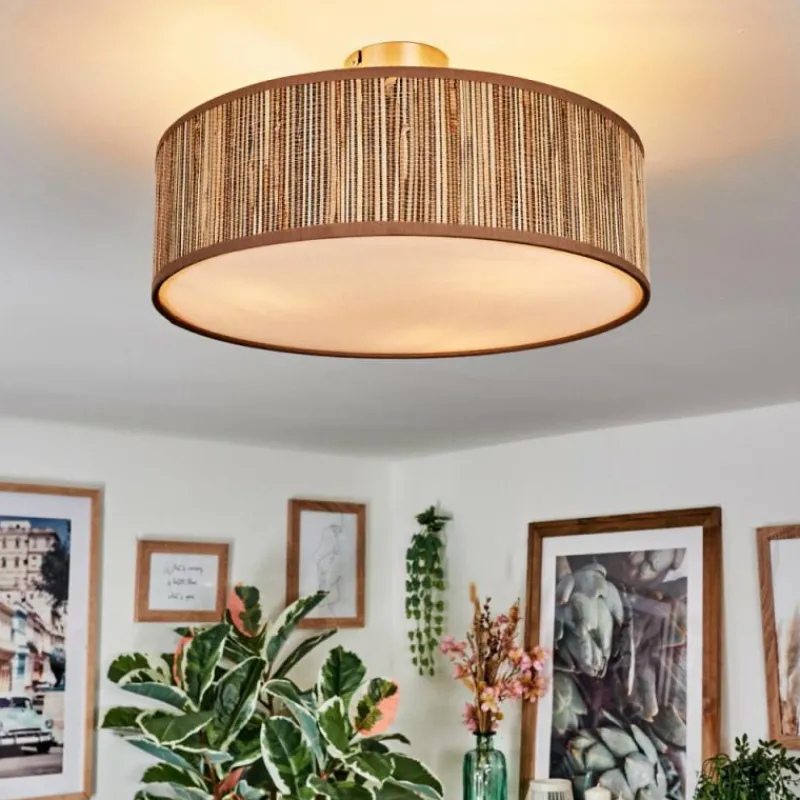 Lampes En Tissu-hofstein Foggia Plafonnier Nickel mat, 3 lumières