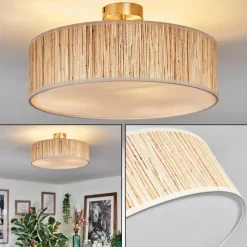 Lampes En Tissu-hofstein Foggia Plafonnier Nickel mat, 3 lumières