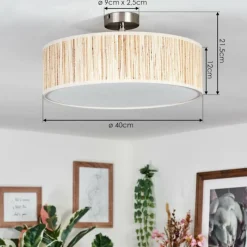 Lampes En Tissu-hofstein Foggia Plafonnier Nickel mat, 3 lumières
