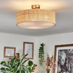 Lampes En Tissu-hofstein Foggia Plafonnier Nickel mat, 3 lumières