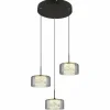 Suspension Verre Fumé-Luminaires Globo Lighting Fogsy Suspension LED Noir, 1 lumière