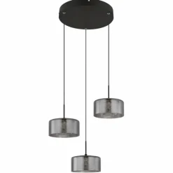 Suspension Verre Fumé-Luminaires Globo Lighting Fogsy Suspension LED Noir, 1 lumière