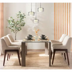 Suspension Verre Fumé-Luminaires Globo Lighting Fogsy Suspension LED Noir, 1 lumière