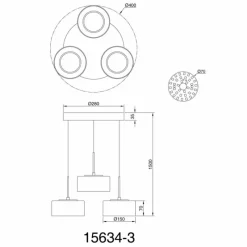 Suspension Verre Fumé-Luminaires Globo Lighting Fogsy Suspension LED Noir, 1 lumière