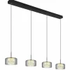 Suspension Verre Fumé-Luminaires Globo Lighting Fogsy Suspension LED Noir, 1 lumière