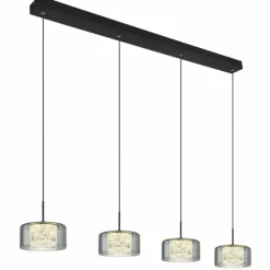 Suspension Verre Fumé-Luminaires Globo Lighting Fogsy Suspension LED Noir, 1 lumière