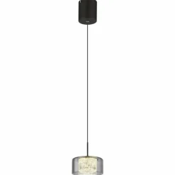 Suspension Verre Fumé-Luminaires Globo Lighting Fogsy Suspension LED Noir, 1 lumière