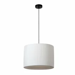 Lampes En Tissu-Luminaires Lucide FOLD Suspension Blanc, 1 lumière