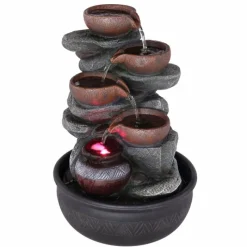 Luminaires Globo Lighting Fontaine Globo FONTANA Gris, Noir, 1 lumière, Changeur de couleurs