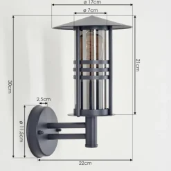 hofstein Forli Lampe murale d´extérieur Anthracite, 1 lumière