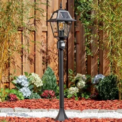 Luminaires Rustiques-hofstein Fornelos Luminaire extérieur, Eclairage de chemin Noir, 1 lumière, Détecteur de mouvement