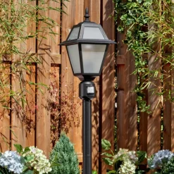 Luminaires Rustiques-hofstein Fornelos Luminaire extérieur, Eclairage de chemin Noir, 1 lumière, Détecteur de mouvement