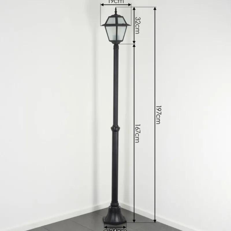 Luminaires Rustiques-hofstein Fornelos Luminaire extérieur, Réverbère, Eclairage de chemin Noir, 1 lumière