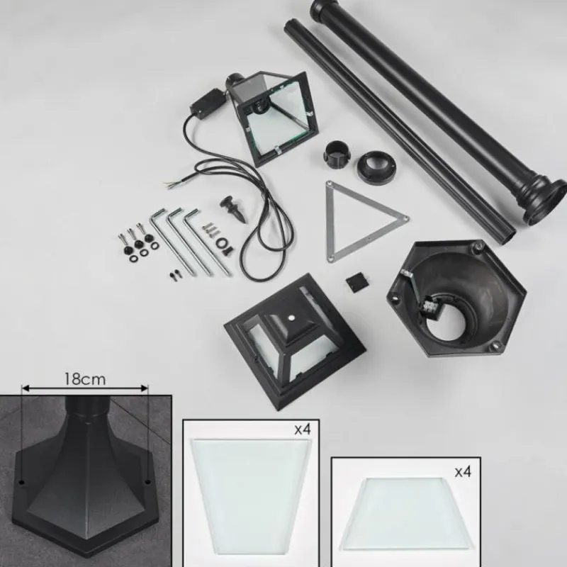 Luminaires Rustiques-hofstein Fornelos Luminaire extérieur, Réverbère, Eclairage de chemin Noir, 1 lumière