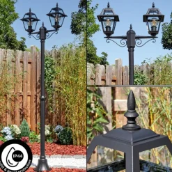 Luminaires Rustiques-hofstein Fornelos Luminaire extérieur, Réverbère, Eclairage de chemin Noir, 2 lumières