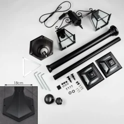 Luminaires Rustiques-hofstein Fornelos Luminaire extérieur, Réverbère, Eclairage de chemin Noir, 2 lumières