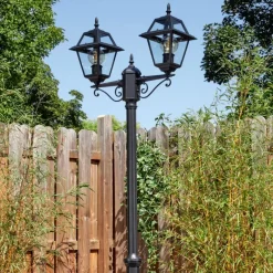 Luminaires Rustiques-hofstein Fornelos Luminaire extérieur, Réverbère, Eclairage de chemin Noir, 2 lumières