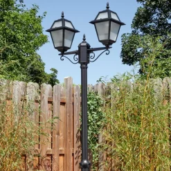 Luminaires Rustiques-hofstein Fornelos Luminaire extérieur, Réverbère, Eclairage de chemin Noir, 2 lumières