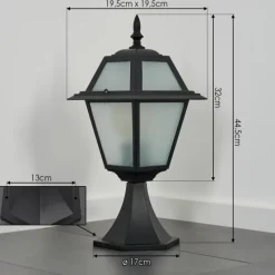 Luminaires Rustiques-hofstein Fornelos Luminaire extérieur, Borne lumineuse, Eclairage de chemin Noir, 1 lumière