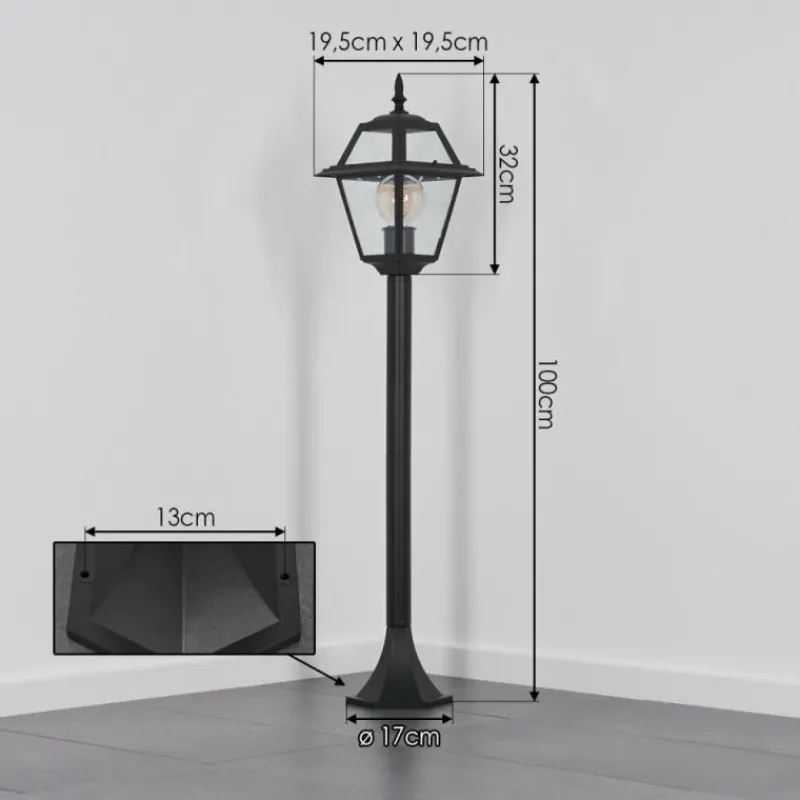 Luminaires Rustiques-hofstein Fornelos Luminaire extérieur, Eclairage de chemin Noir, 1 lumière