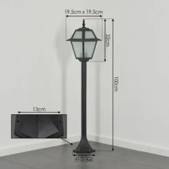 Luminaires Rustiques-hofstein Fornelos Luminaire extérieur, Eclairage de chemin Noir, 1 lumière