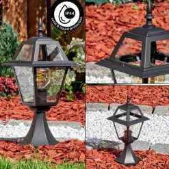 Luminaires Rustiques-hofstein Fornelos Luminaire extérieur, Borne lumineuse, Eclairage de chemin Noir, 1 lumière