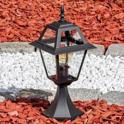 Luminaires Rustiques-hofstein Fornelos Luminaire extérieur, Borne lumineuse, Eclairage de chemin Noir, 1 lumière