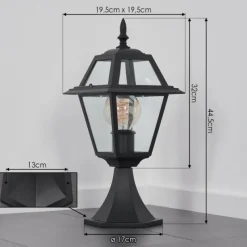 Luminaires Rustiques-hofstein Fornelos Luminaire extérieur, Borne lumineuse, Eclairage de chemin Noir, 1 lumière